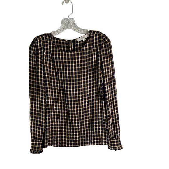 Ann Taylor LOFT Woman's Navy/Gold Striped Blouse Size Small - Picture 1 of 10